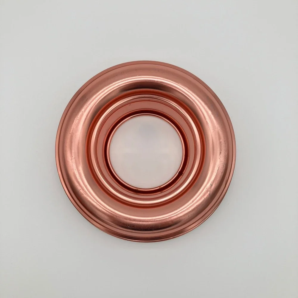 Bundt Cake Pan 8.5in Copper Tone Fluted Ring Mold Vintage Style